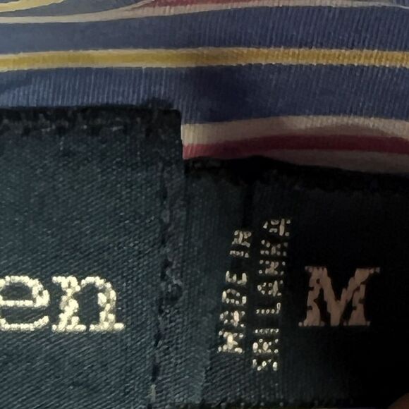 VTG Ralph Lauren Shirt Mens Medium Classic Fit Blue Pink Striped LS Button Down - Picture 6 of 14